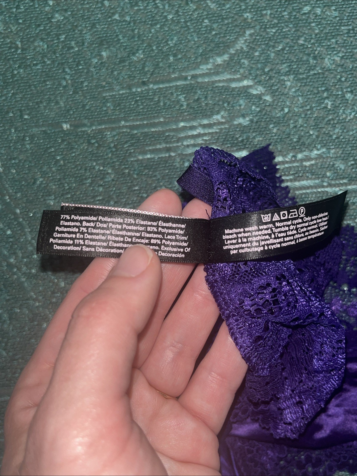 Victoria’s Secret Purple Strappy Satin Panties XL Cheeky Lace Culotte Coquine