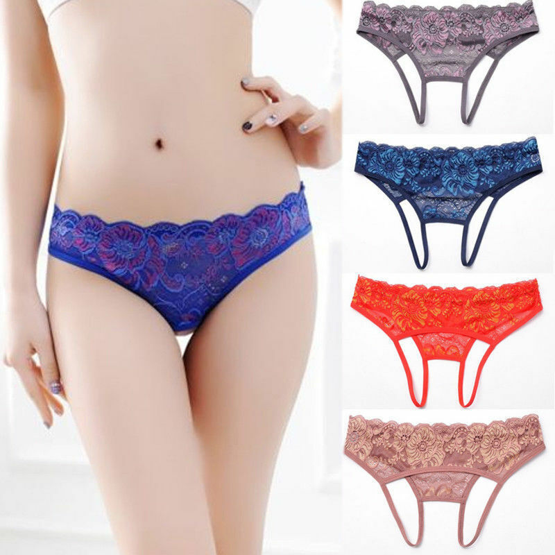 Sexy Women Lace Thong G-string Panties Lingerie Underwear Crotchles T-back Brief