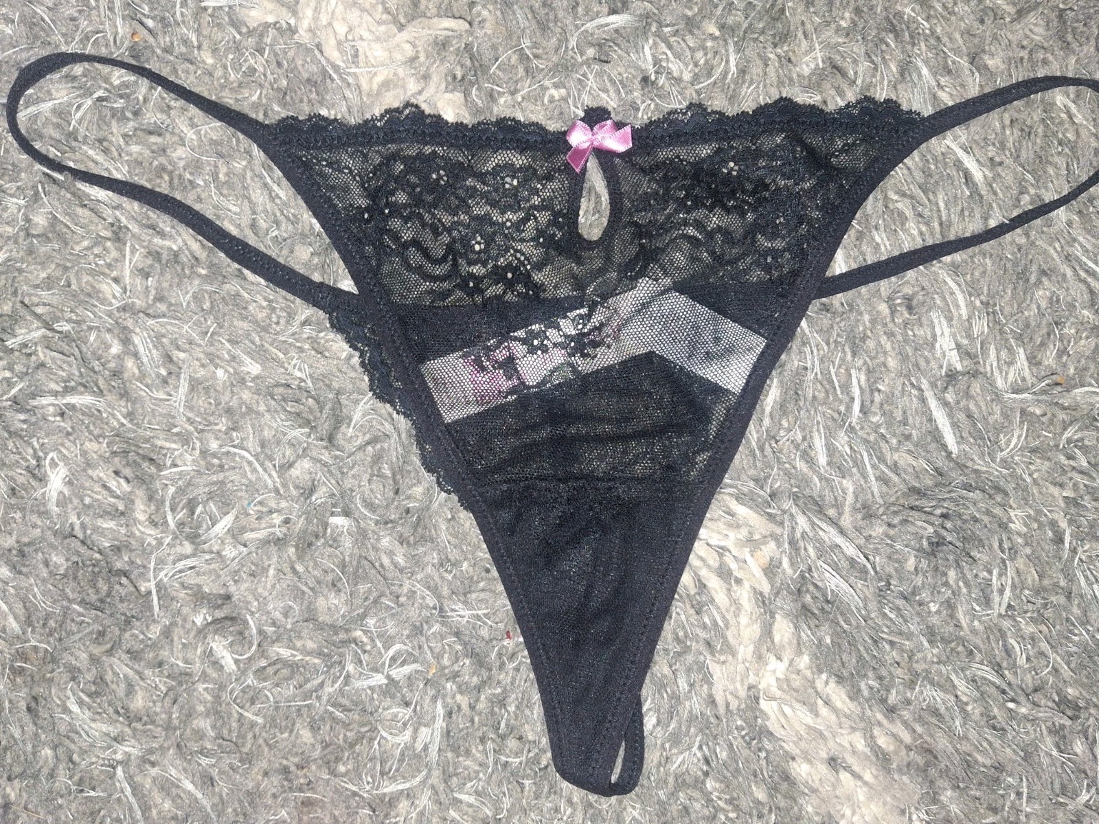 Adore Me/VS Keyhole G String Panty NEW Large Black