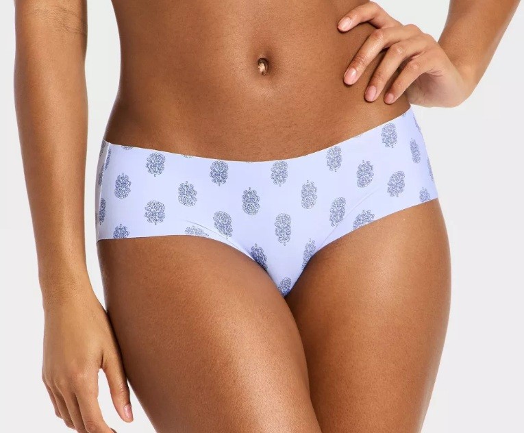 Auden Women’s Panties Lot 3-Pack S (4-6) No-Show Hipster Cheeky Thong Nude Blue