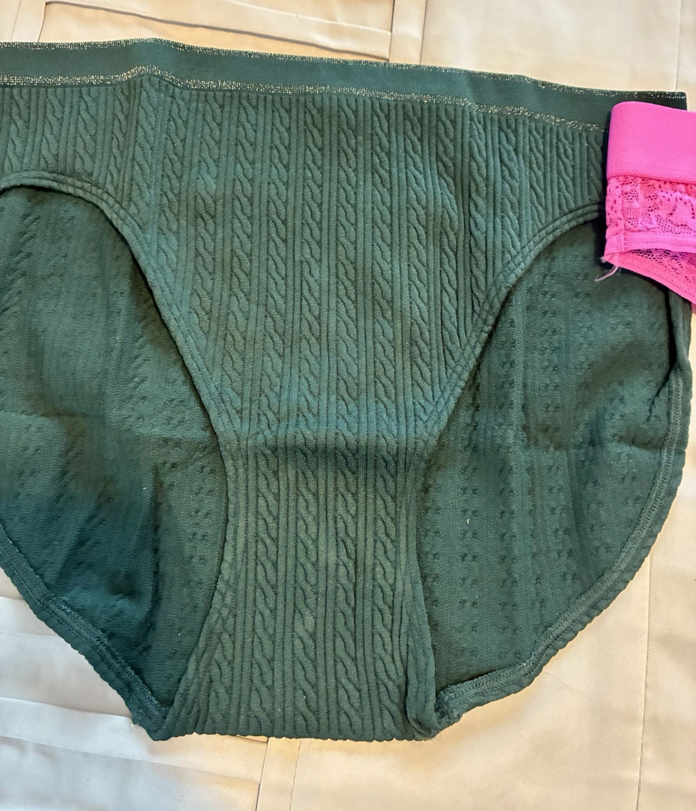 Victoria’s Secret Women’s Panties S Lot of 2 Pink Lace Cheeky Green Brief NEW