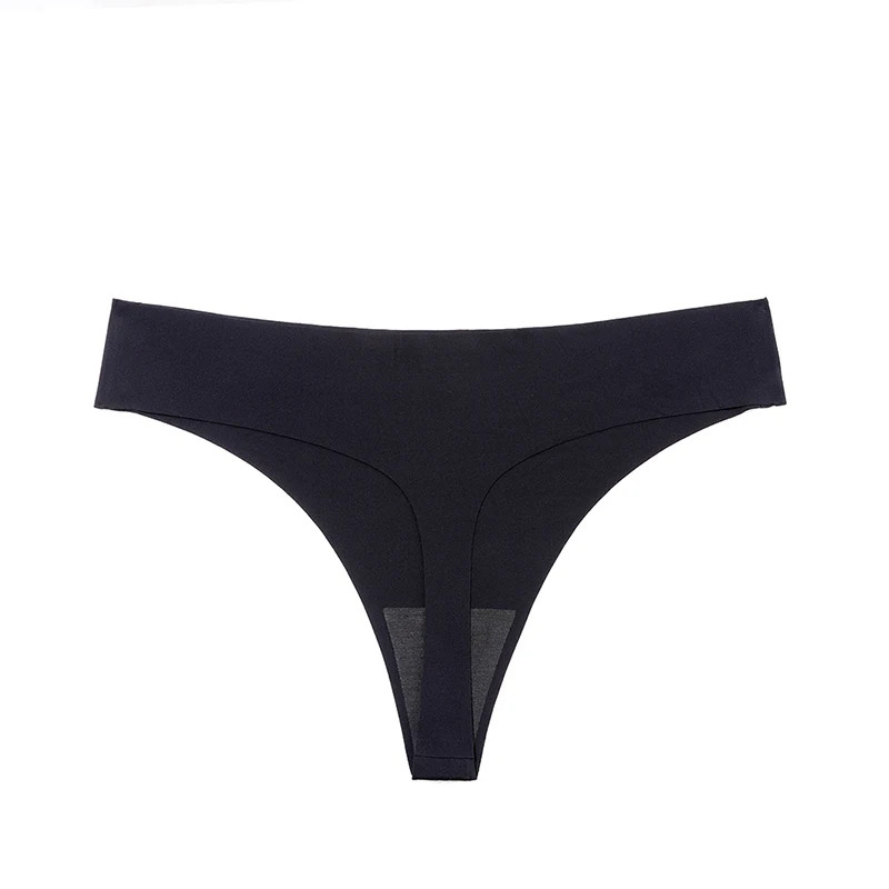 Seamless G String Panties Breathable Low Rise Women’s Black Underwear 10 Pcs