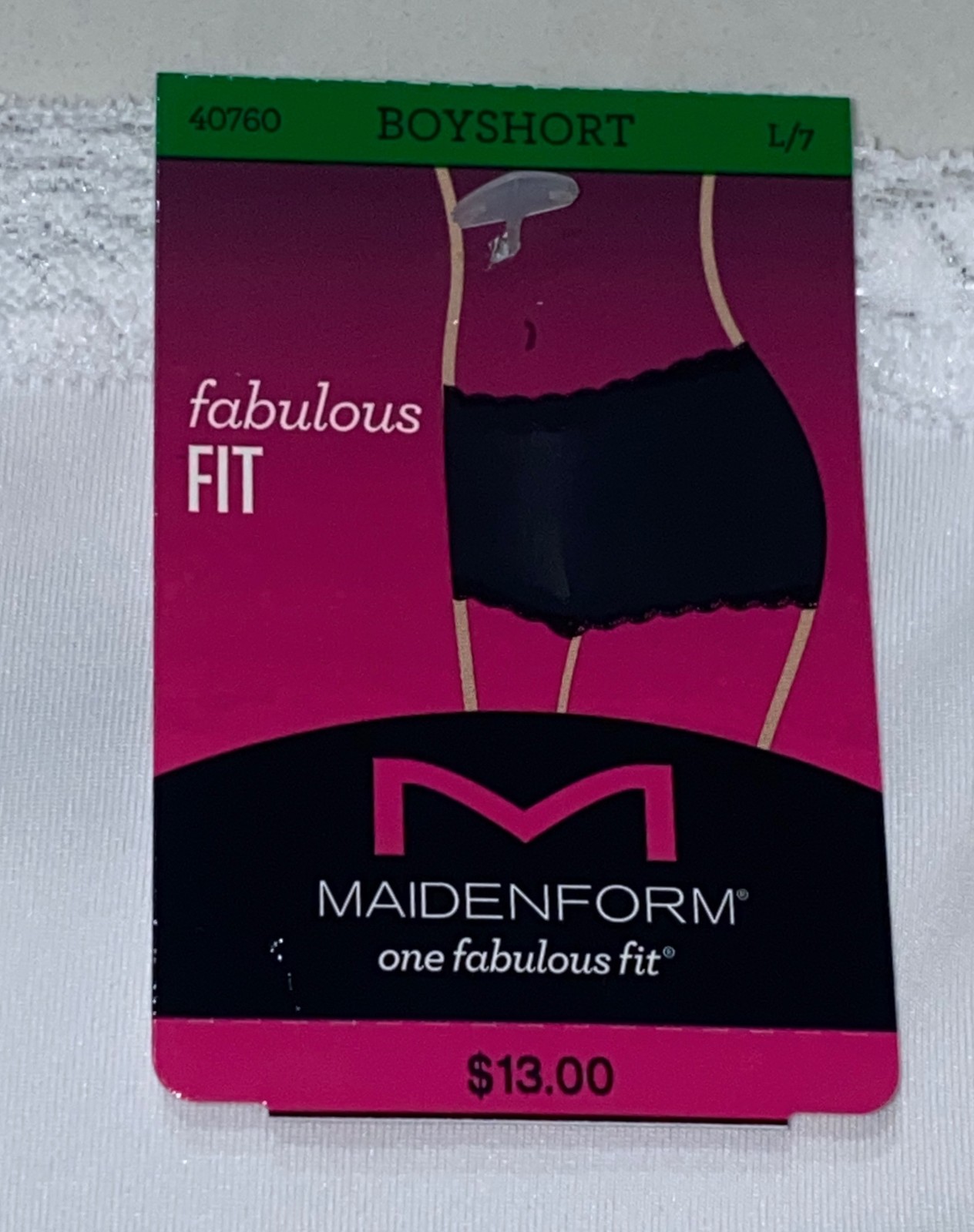 MAIDENFORM Fabulous Fit Classic Lace Trim White Boyshort Panty Womens S 5 XL 2XL