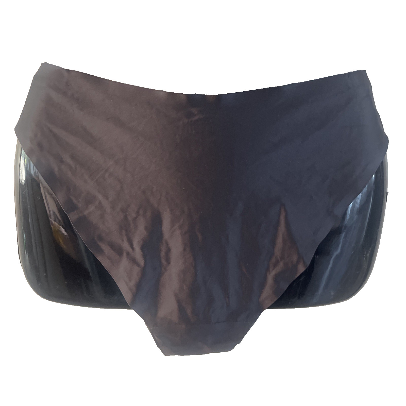 BCBG Black Liquid Satin Sissy Bikini Hipster Panty Underwear Womens Large NEW