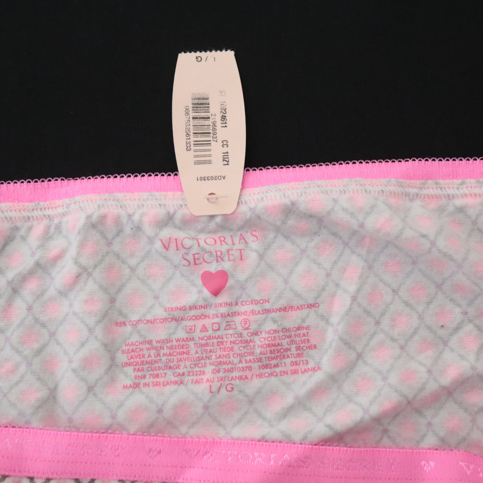 NEW Victoria’s Secret VTG 95% Cotton Signature Logo String Bikini Panty LARGE