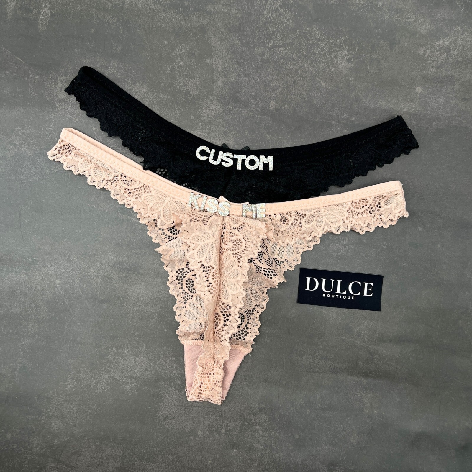 Custom Name Thong Sexy Panties With Crystal Letter Lingerie Custom Underwear