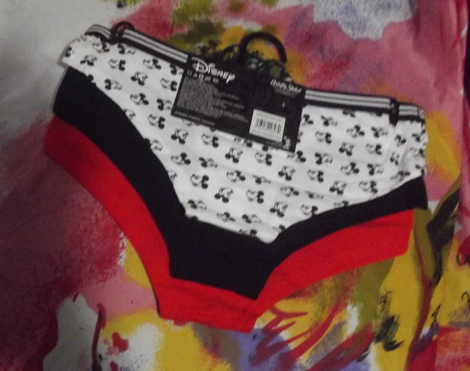 3 DISNEY BRIEFLY STATED 43MK934X1HZA WHT MICKEY MOUSE COTTON HIPSTER PANTIES L