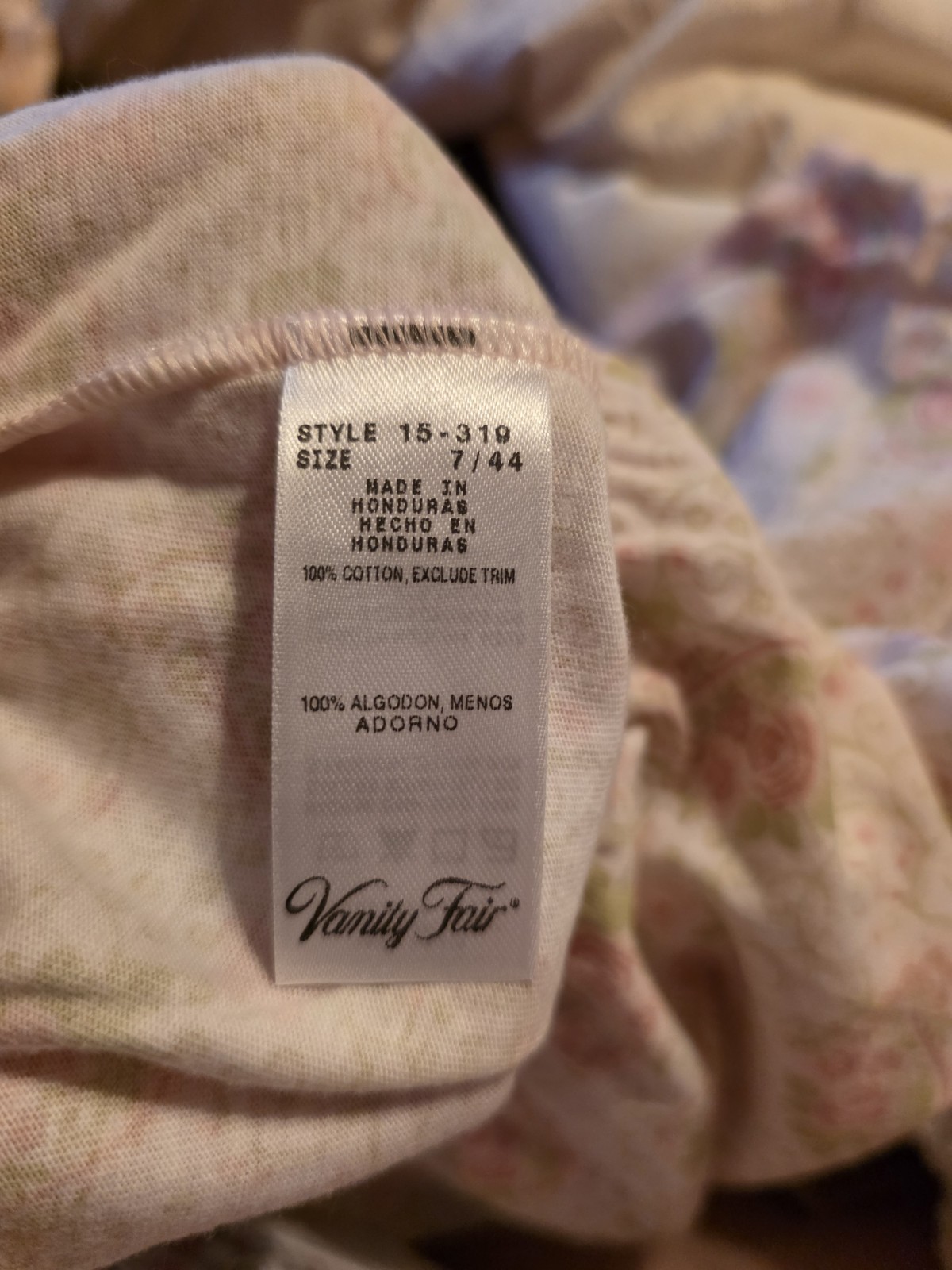Vintage Vanity Fair 100% Cotton Full Brief Panties Floral Print Size 7