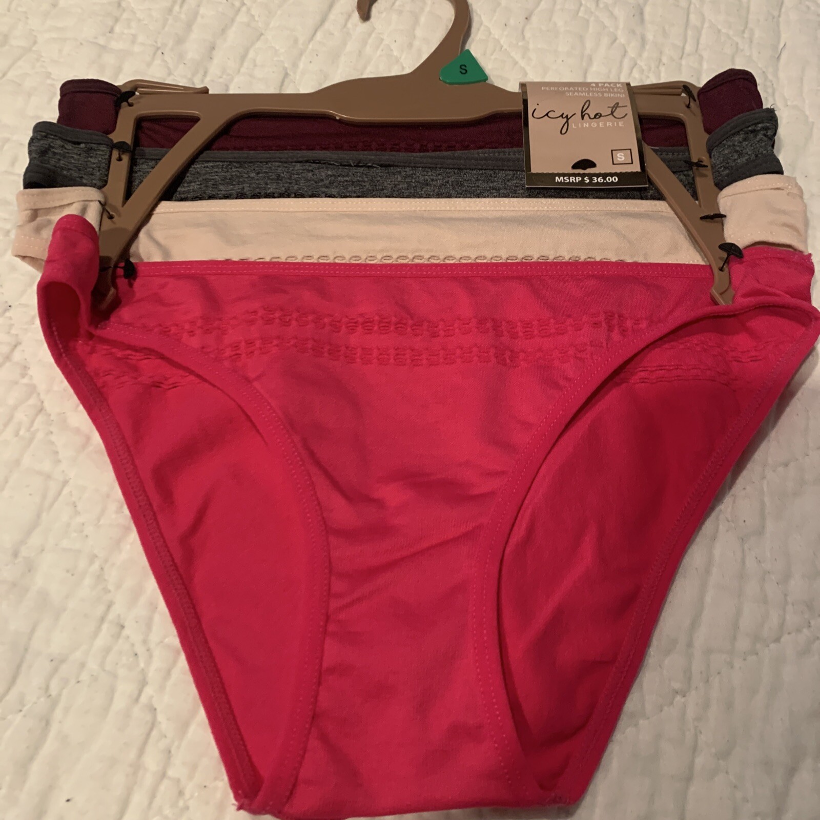 Icy Hot 4 Pack Seamless High Leg Brief Underwear Panties Women’s Small