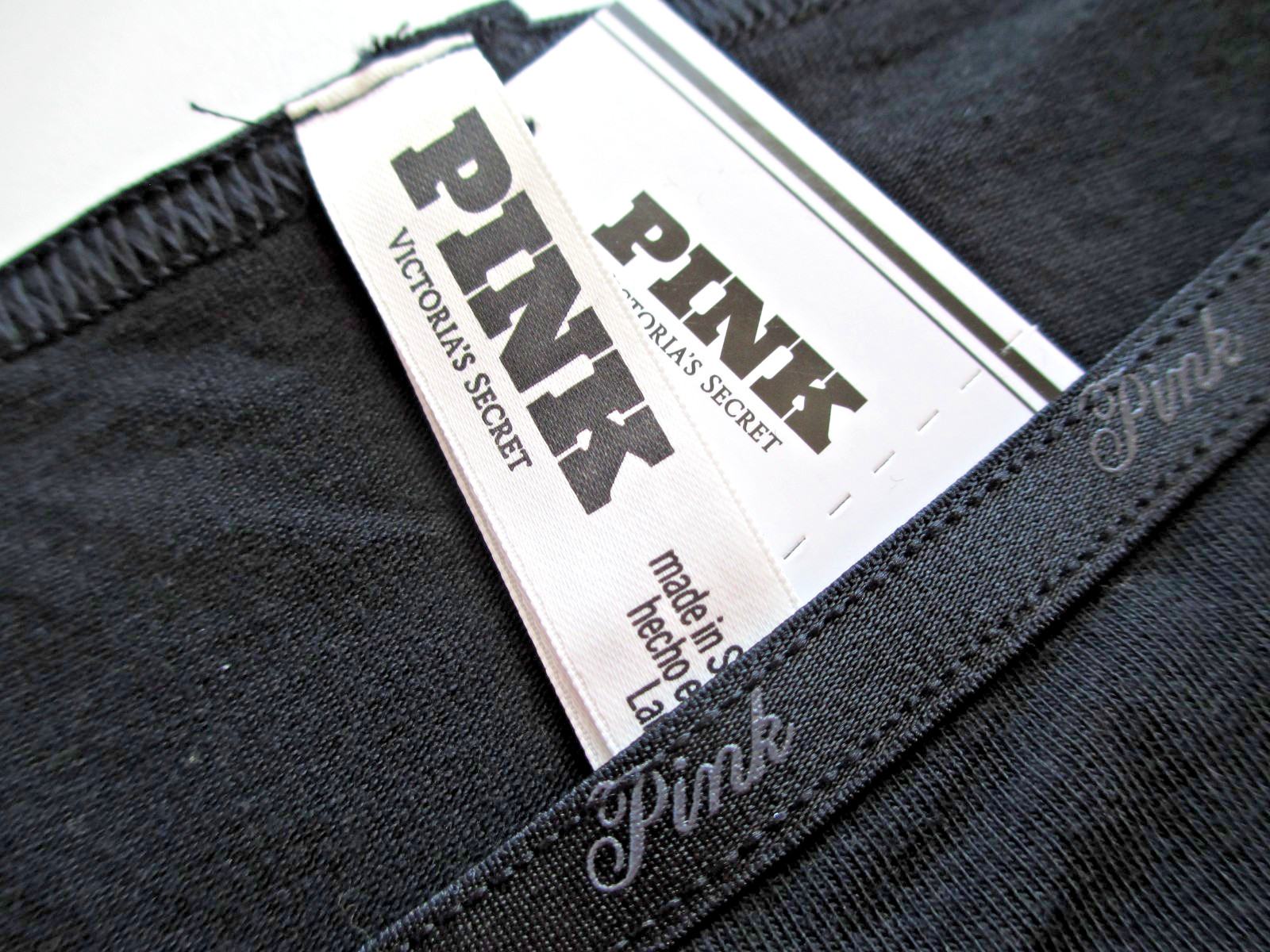 VICTORIA’S SECRET PINK Cotton High Leg Cheeky Panty S M Black NWT Strappy VS