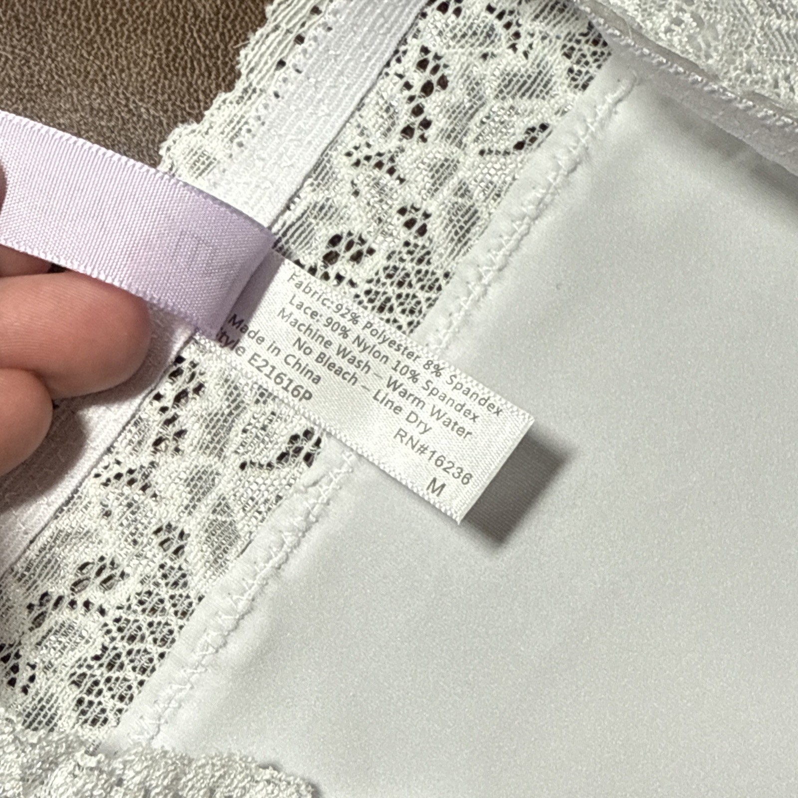 NEW QT Intimates White Lace Waist Light Support Tummy Control Panty Brief Sz M