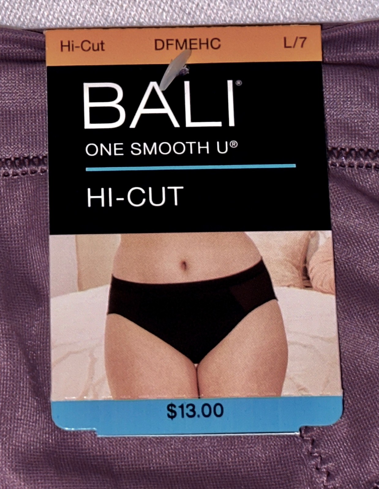 BALI One Smooth U Second Skin Micro Curr Purple Hi Cut Panty Womens S M L XL 2XL