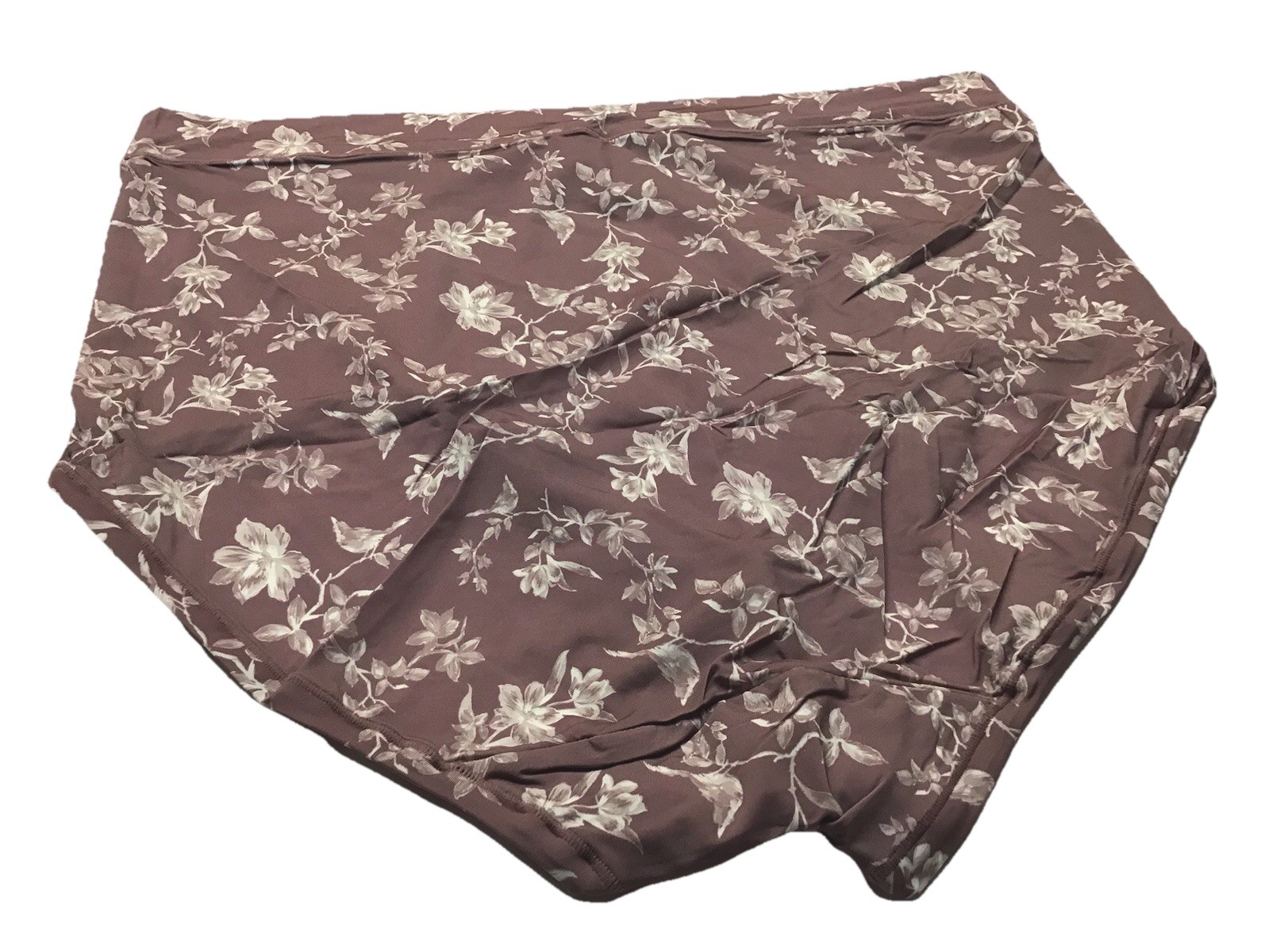 NWT CACIQUE COMFORT BLISS HIGH WAIST BRIEF 18/20 LIGHT MAUVE AND WHITE FLORAL