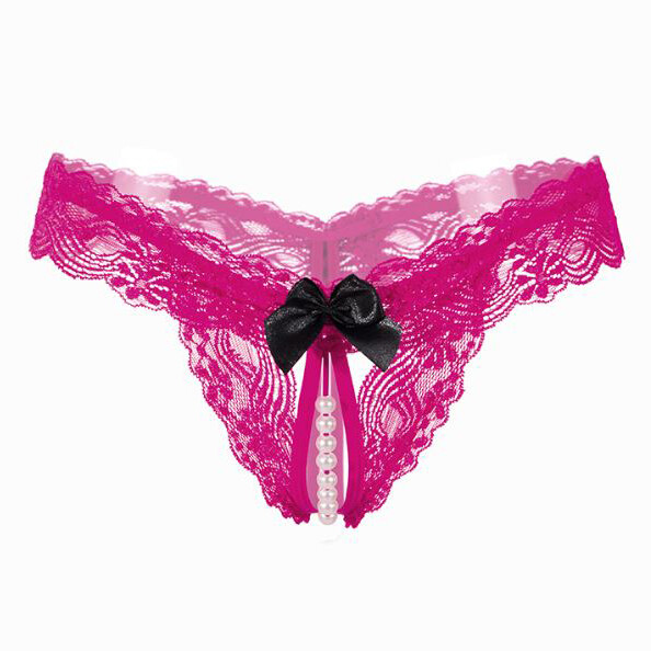 Sexy Women’s Crotchles Pearl Panties Lace Thongs G string Lingeries Underwear