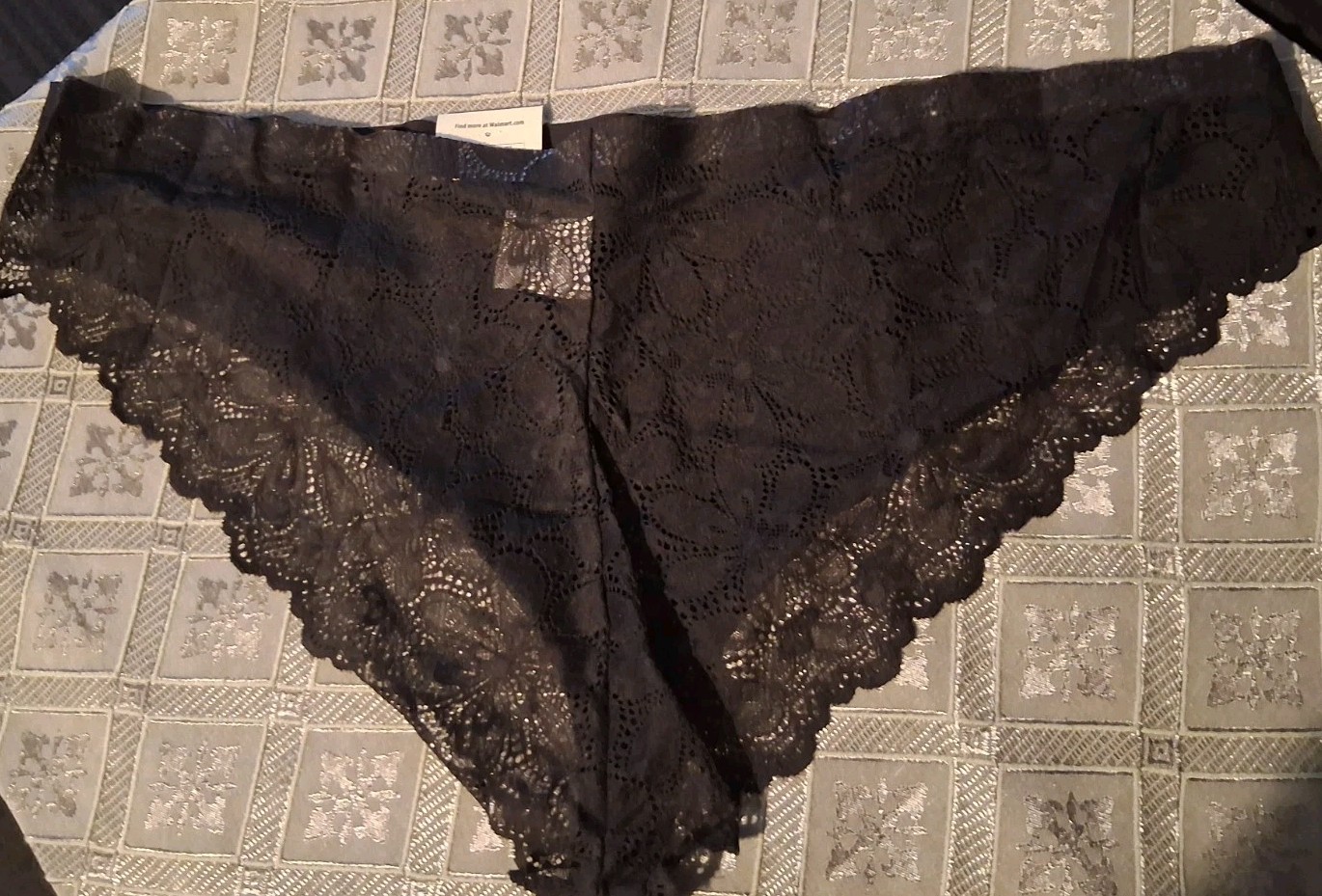 Lot Of 5-NWT-No Boundaries Black Micro Lace & Cotton Hipsters Panties-Size XXXL