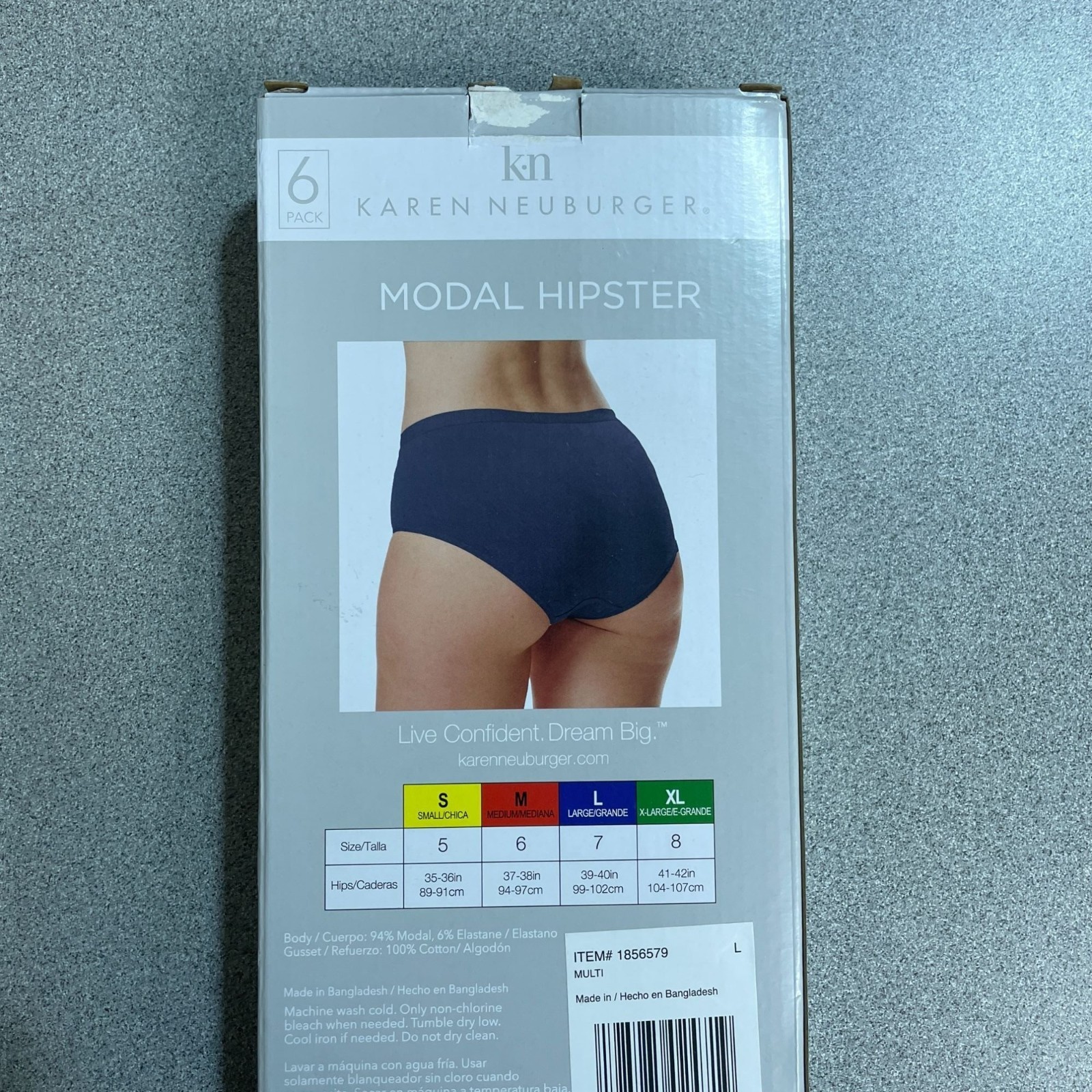NWT Karen Neuburger Women’s L 6-Pack Modal Hipster Underwear Soft Stretch B1621