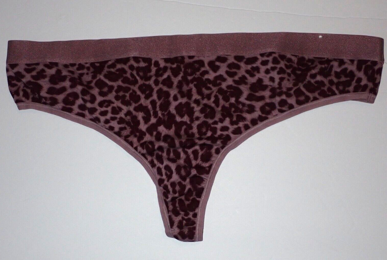 Lane Bryant Cacique 22/24 Cotton Thong Panties Purple Mauve Cheetah Animal
