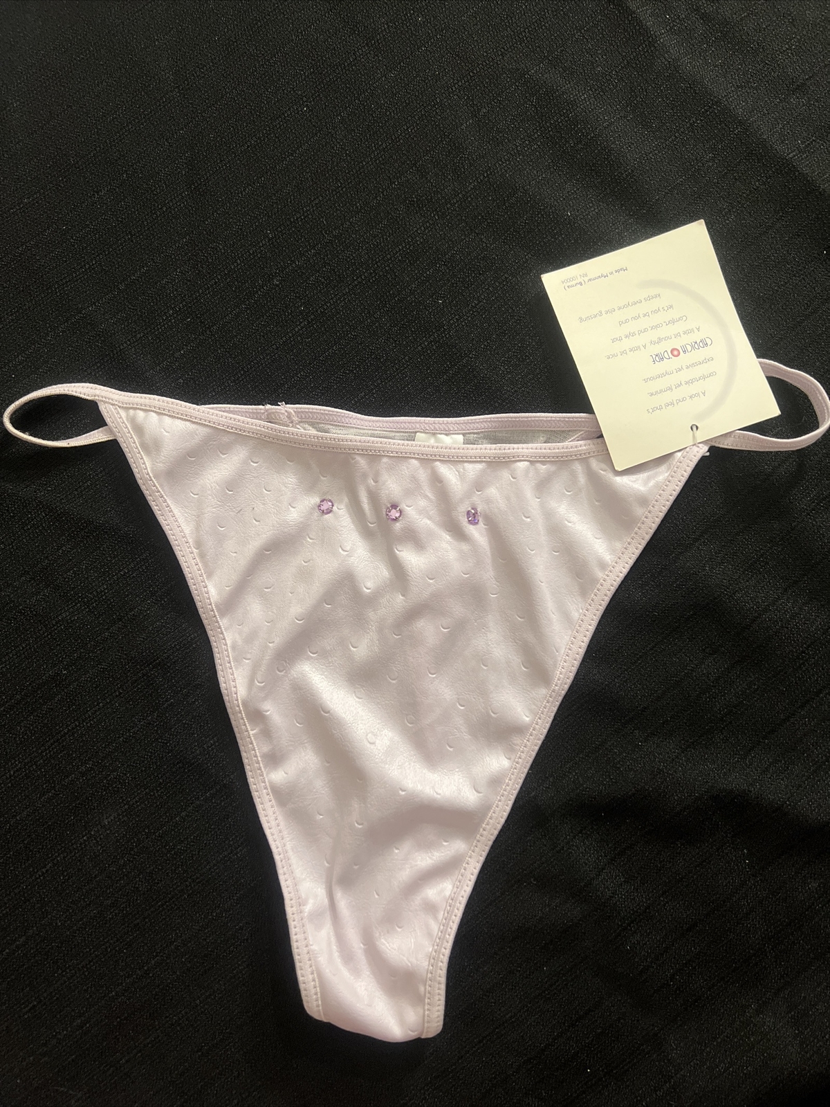 VTG WOMEN’S PANTIES THONGS CAPRICIA O’DARE SIZE 8 LIGHT PURPLE BODY100%POLYESTER
