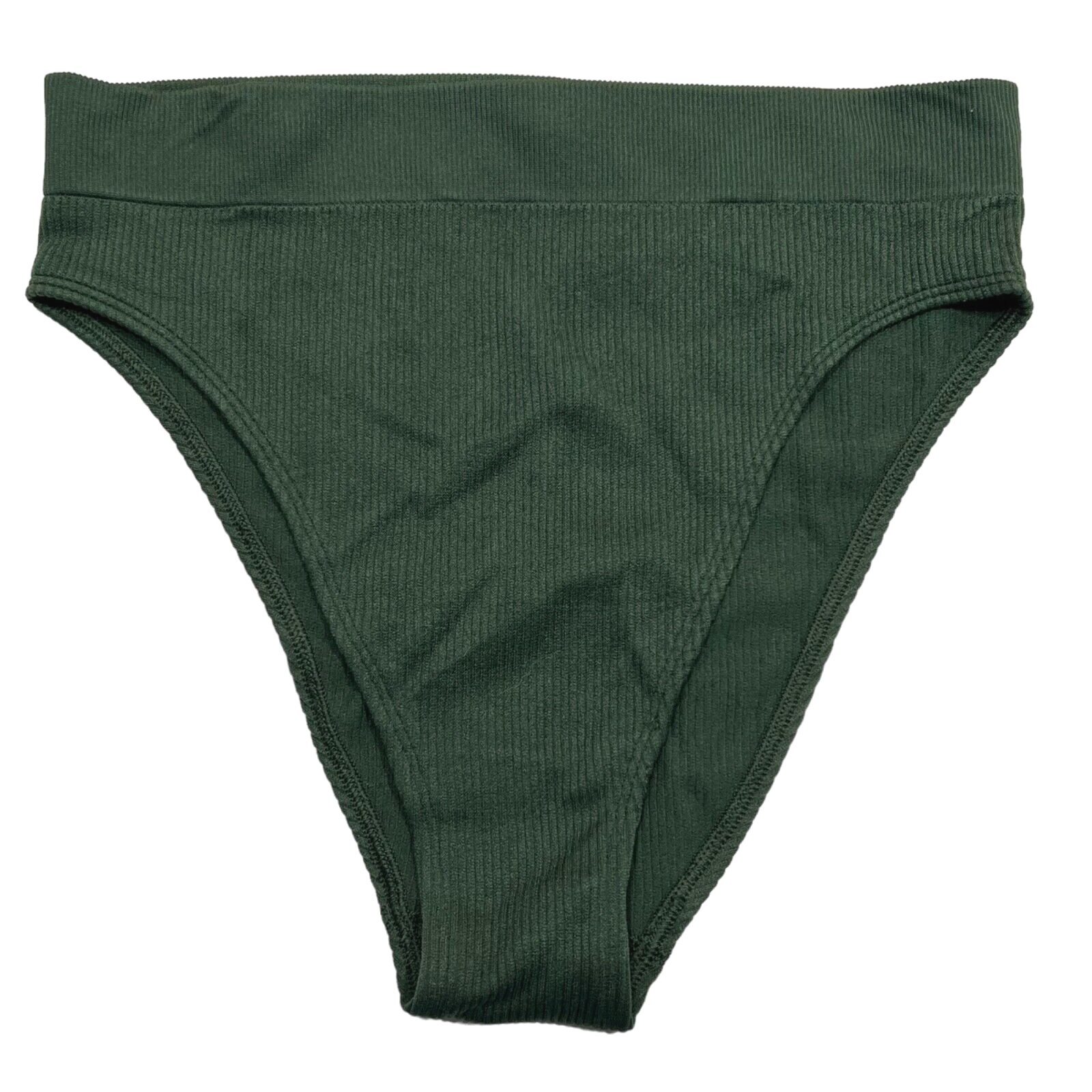 NWT AERIE High Cut Bikini Pantie Underwear Sz XS-M-L-XL Forest Green Ribbed