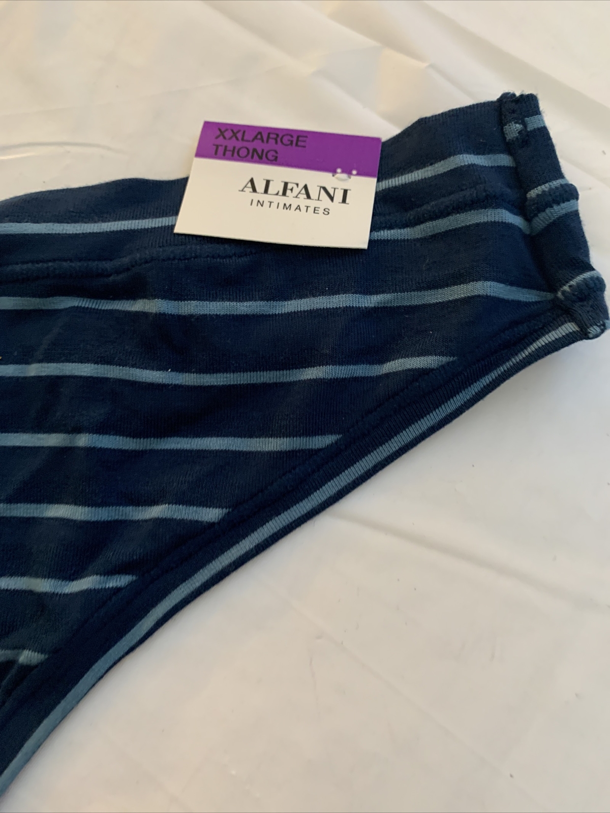 Alfani Ultra Soft Mix and Match Thong Underwear Blue Stripe XX Large New