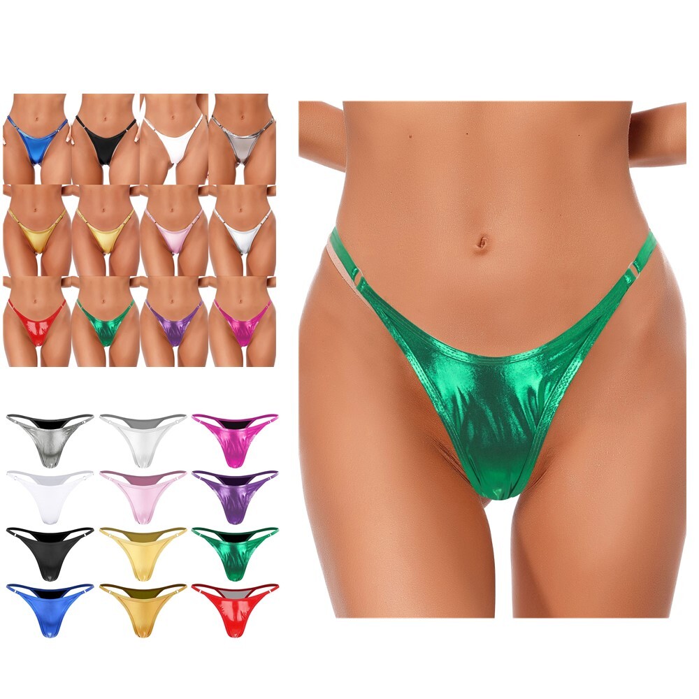 US Womens Panties Shiny G-String Thongs Clubwear Briefs Nightclub Underwear Bar