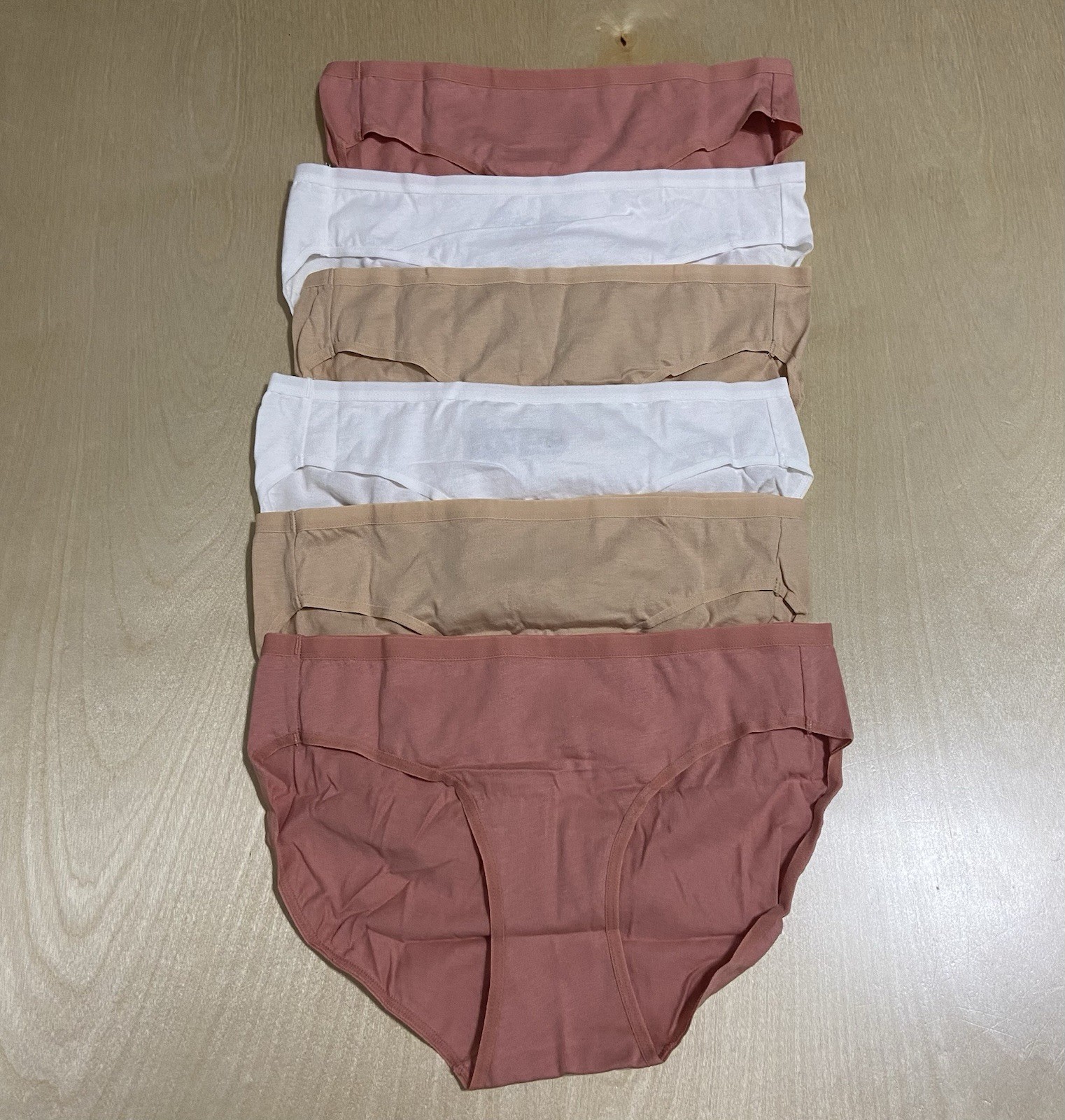 Auden Women’s Size Small (4-6) Soft 100% Cotton Bikini-Style Panties 6 Pack