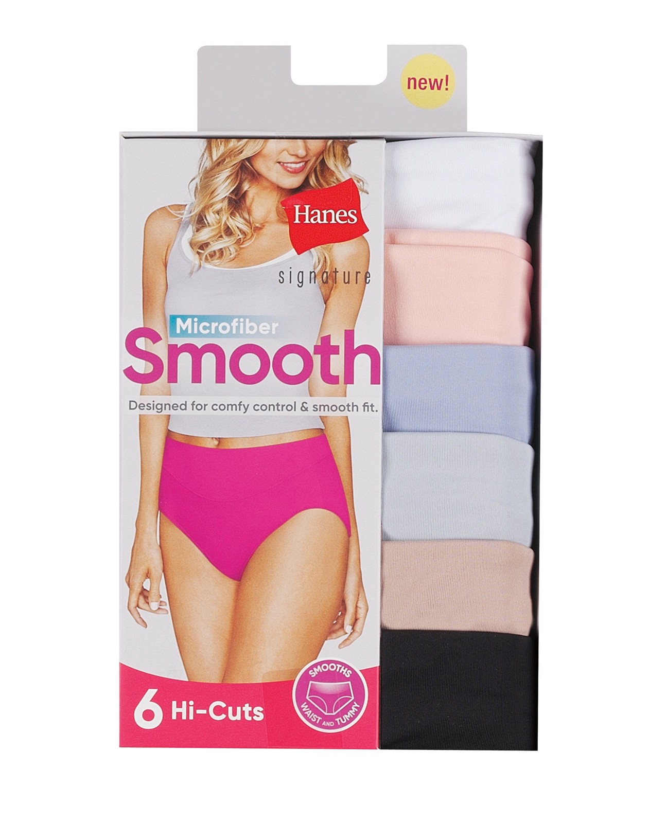 Hanes Women’s Microfiber Smooth Hi-Cut 6-Pack