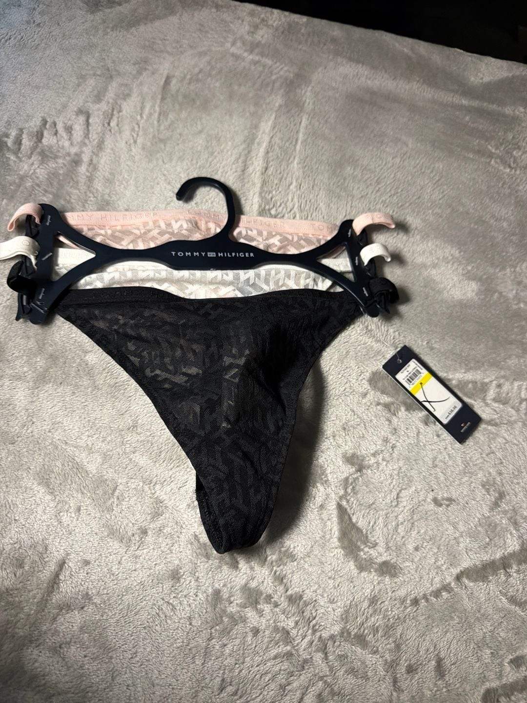 Tommy Hilfiger Women’s 3-Pack TH Cube Monogram Mesh G-String Panties