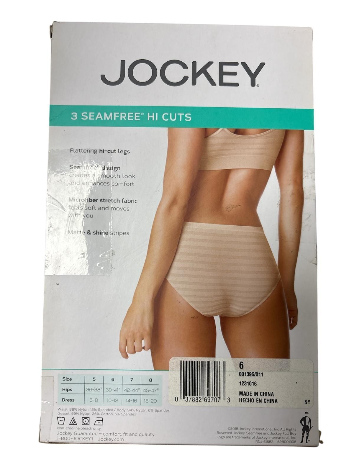 Jockey Underwear Panties Seamfree Hi -Cut Legs Soft & Smooth Microfiber Stretch