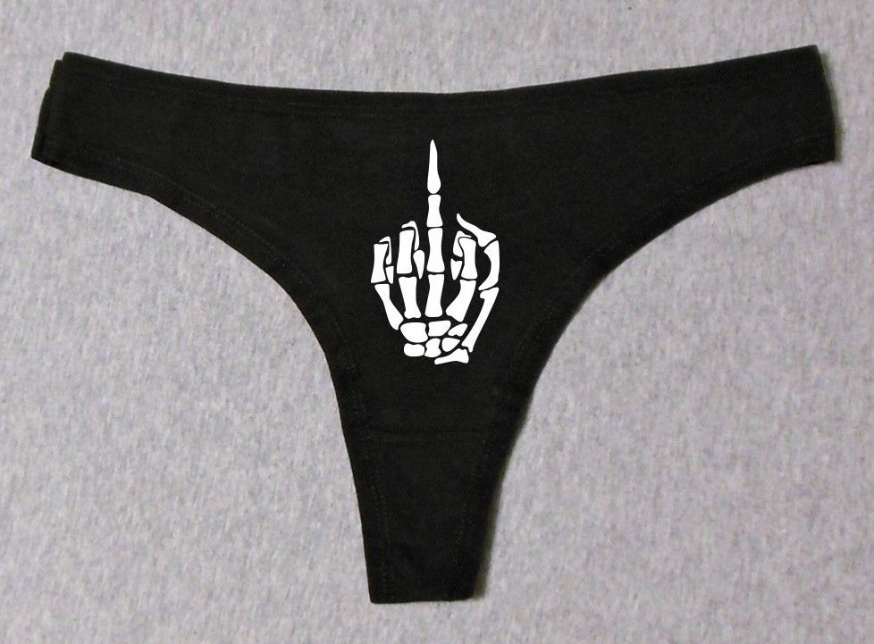 Sexy Gothic Halloween Cosplay Skeleton Funny Slut Glow In Dark Thong G-String