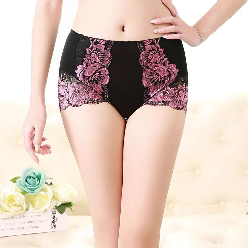 XXL-4XL High Waist Sexy Lace Material Panties – Sexy Fashion Underwear For Women