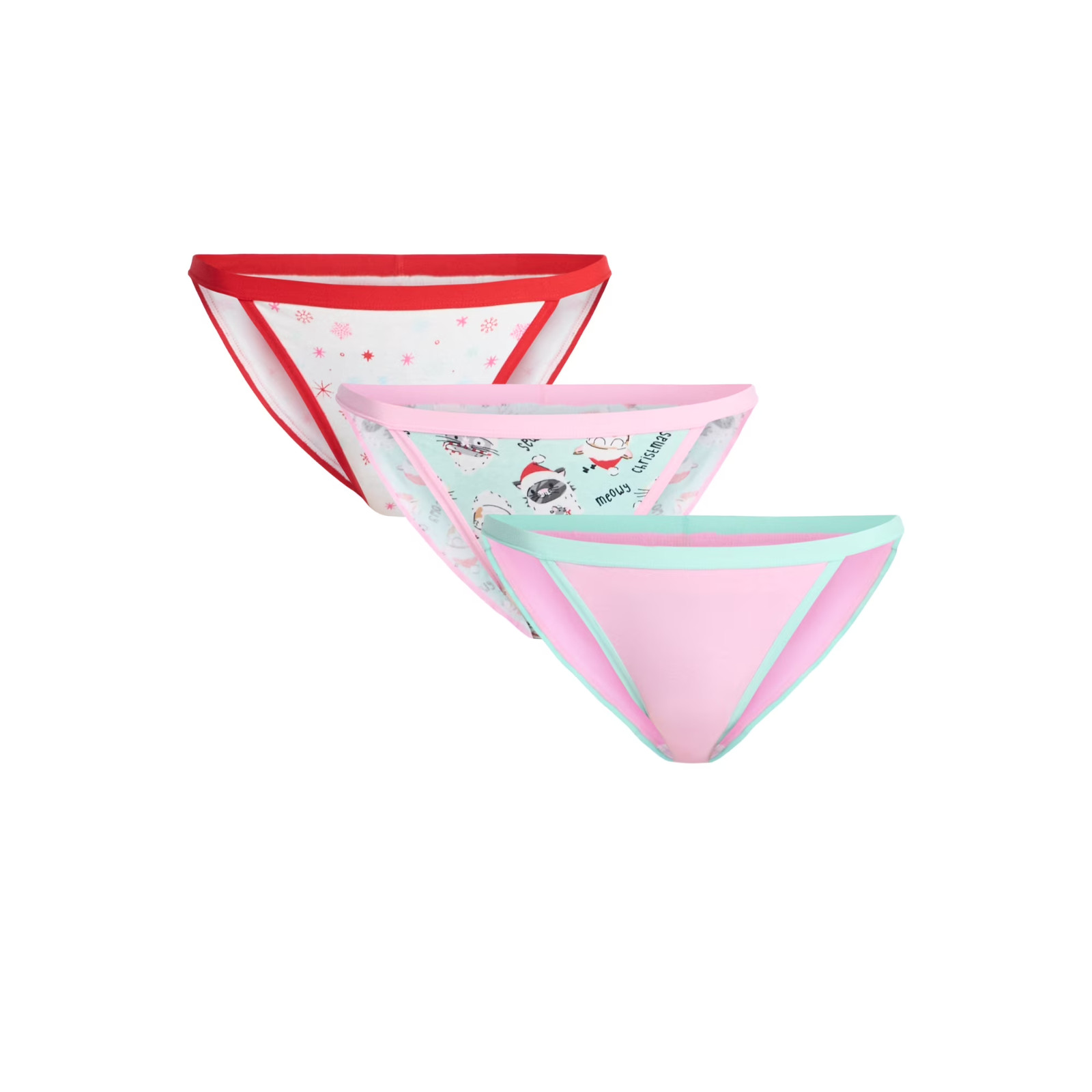 Holiday Time Women’s Christmas String Bikini Panties, 3 Pk Size XXL(20)