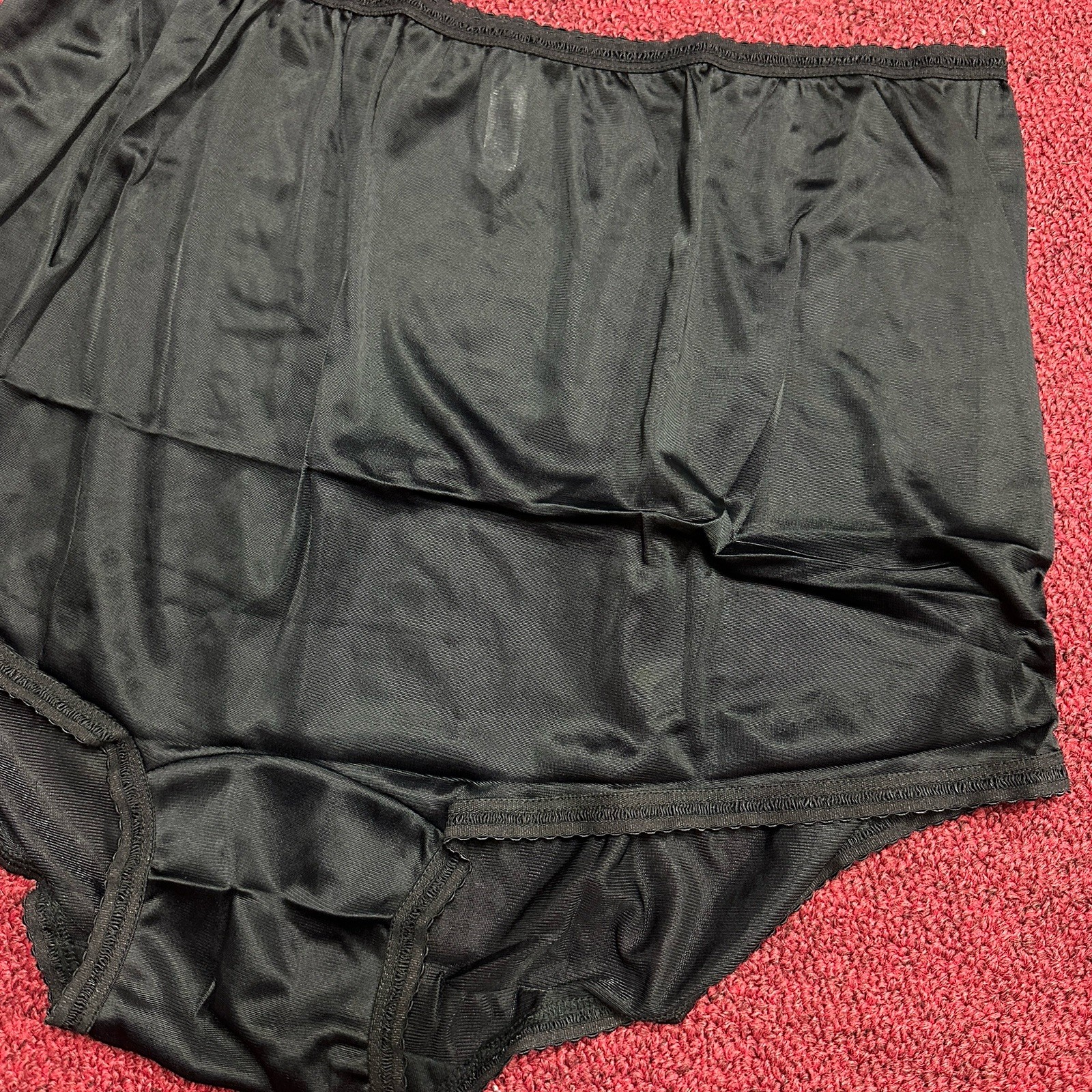 3 PAIR Bali Vintage Full Cut Black Silky Nylon Panties Briefs 23467 Size 12 NEW
