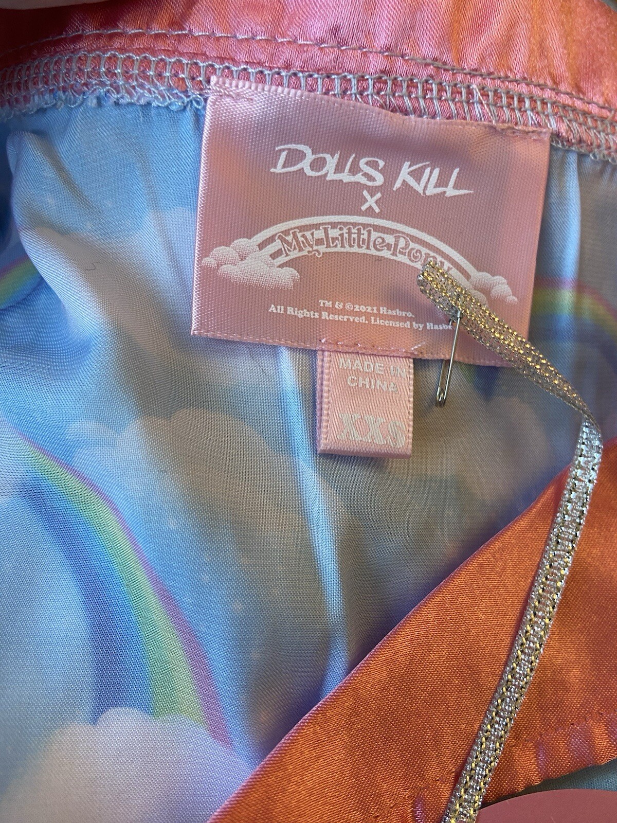 Dolls Kill My Little Pony Cropped Satin Pj Top 2xs New 🌺