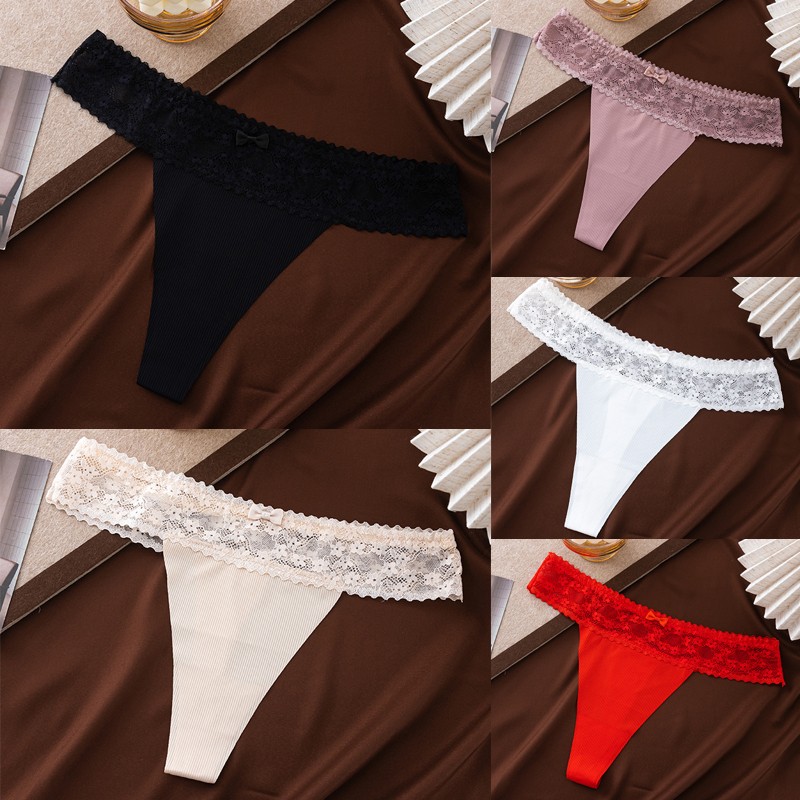 5 Pack Lot Sexy Womens Lace Thongs Panties Underwear Bikinis Lingeries Briefs