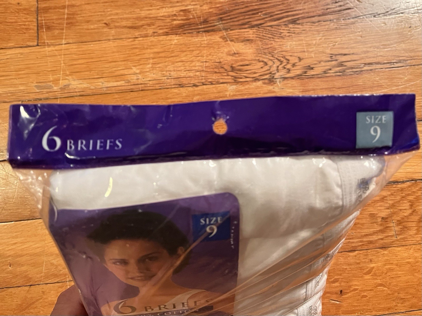 VINTAGE TR Bentley Cotton Briefs 6 Pack Women’s Size 9 White High Waist Panties