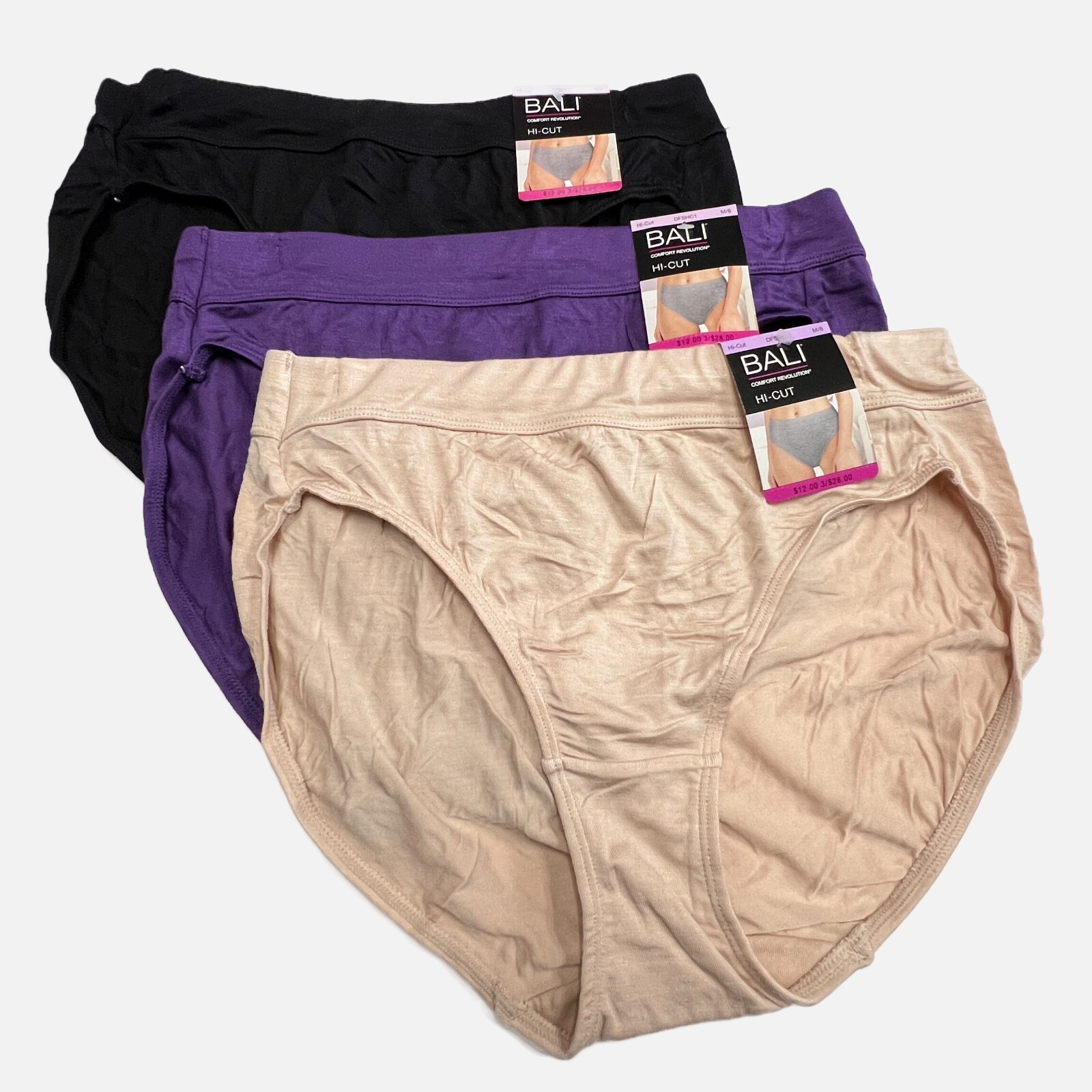 3 Bali Passion For Comfort Hi Cut Panty M Size 6 MEDIUM NWT DFSHC1