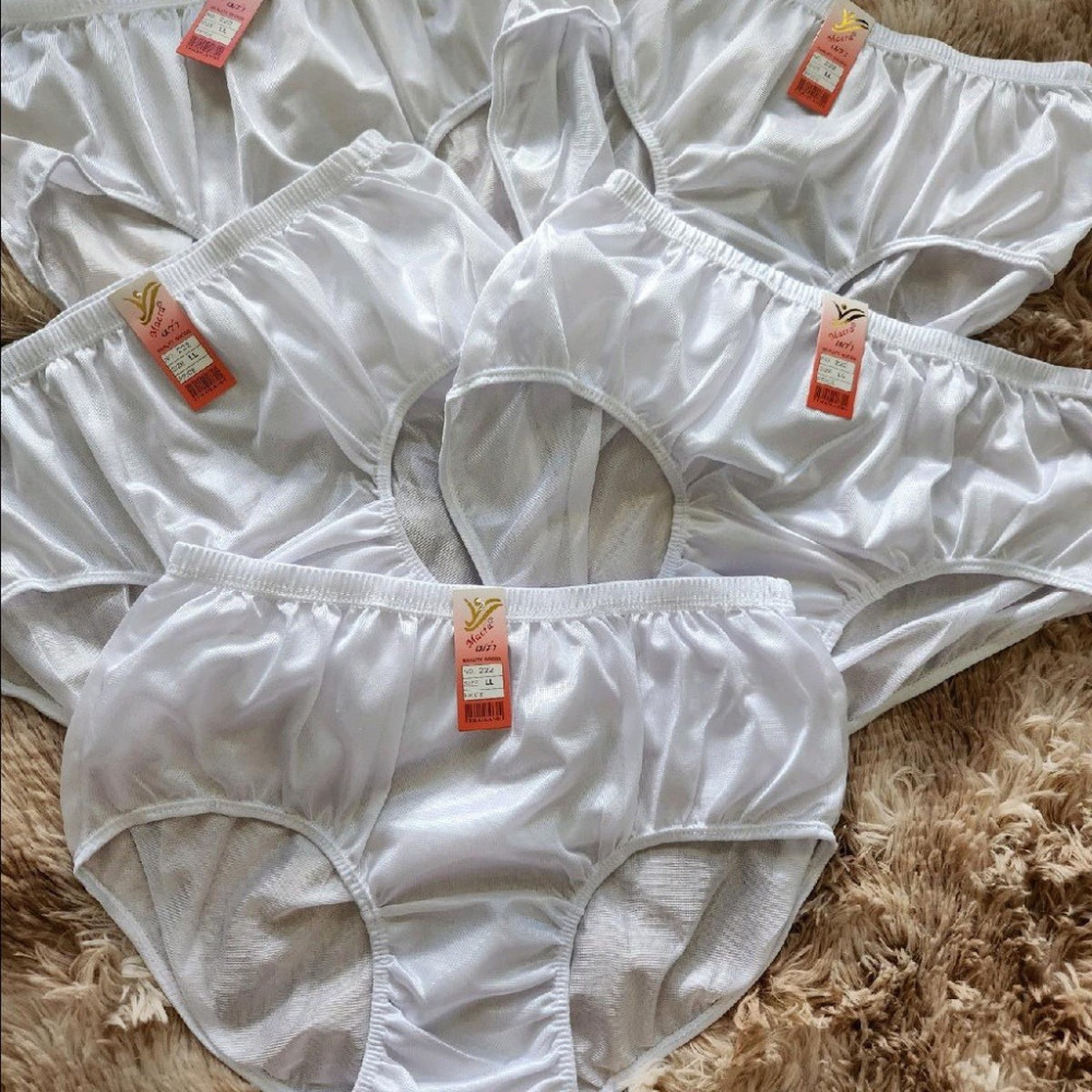 6 Pack White Nylon Briefs Unisex Underwear Soft Stretch Knickers M-2XL