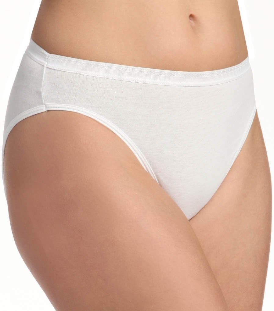 Everyday Essential: Women’s 3 Pack Cotton Hi-Cut Panties in White