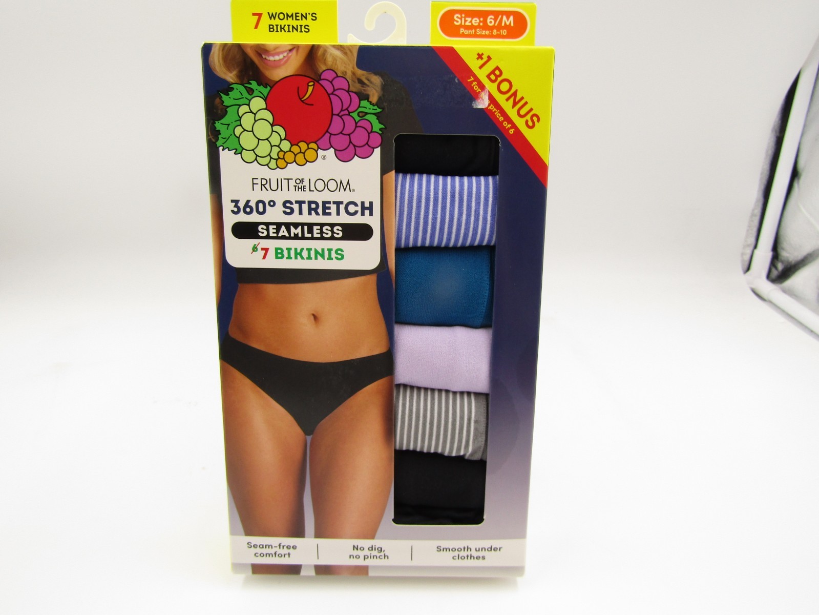 Women’s 7pk 360 Stretch Seamless Bikini Underwear, 6 (M), Colors Vary