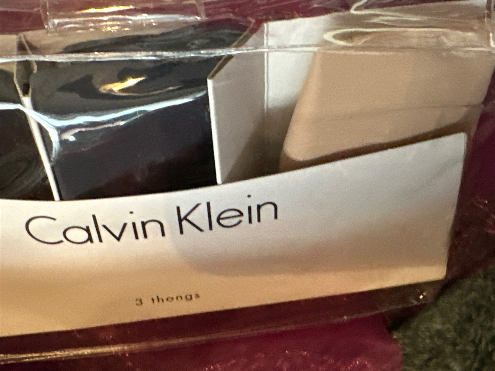 Calvin Klein QD3558 -Size: Small- 3 Pack- Invisible No Panty Line Thongs –