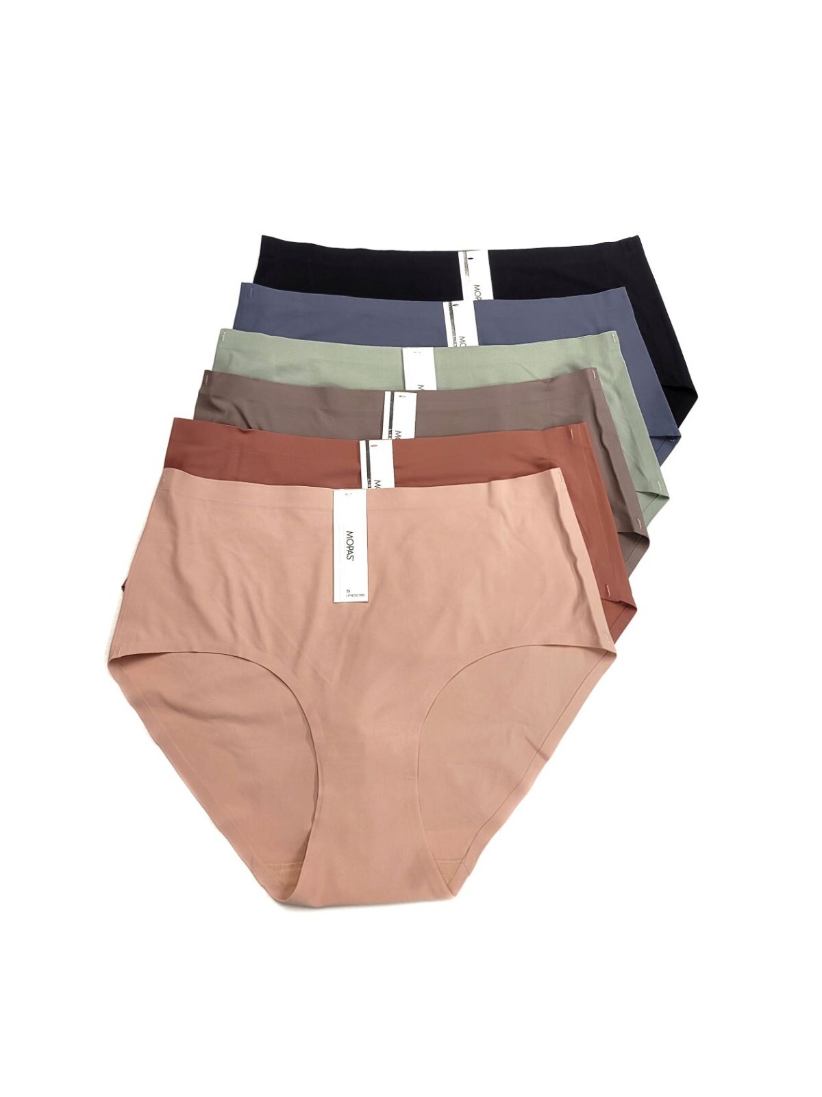 6pk Mopas Women’s Seamless Invisible Panties No Show Laser Cut Briefs Underwear