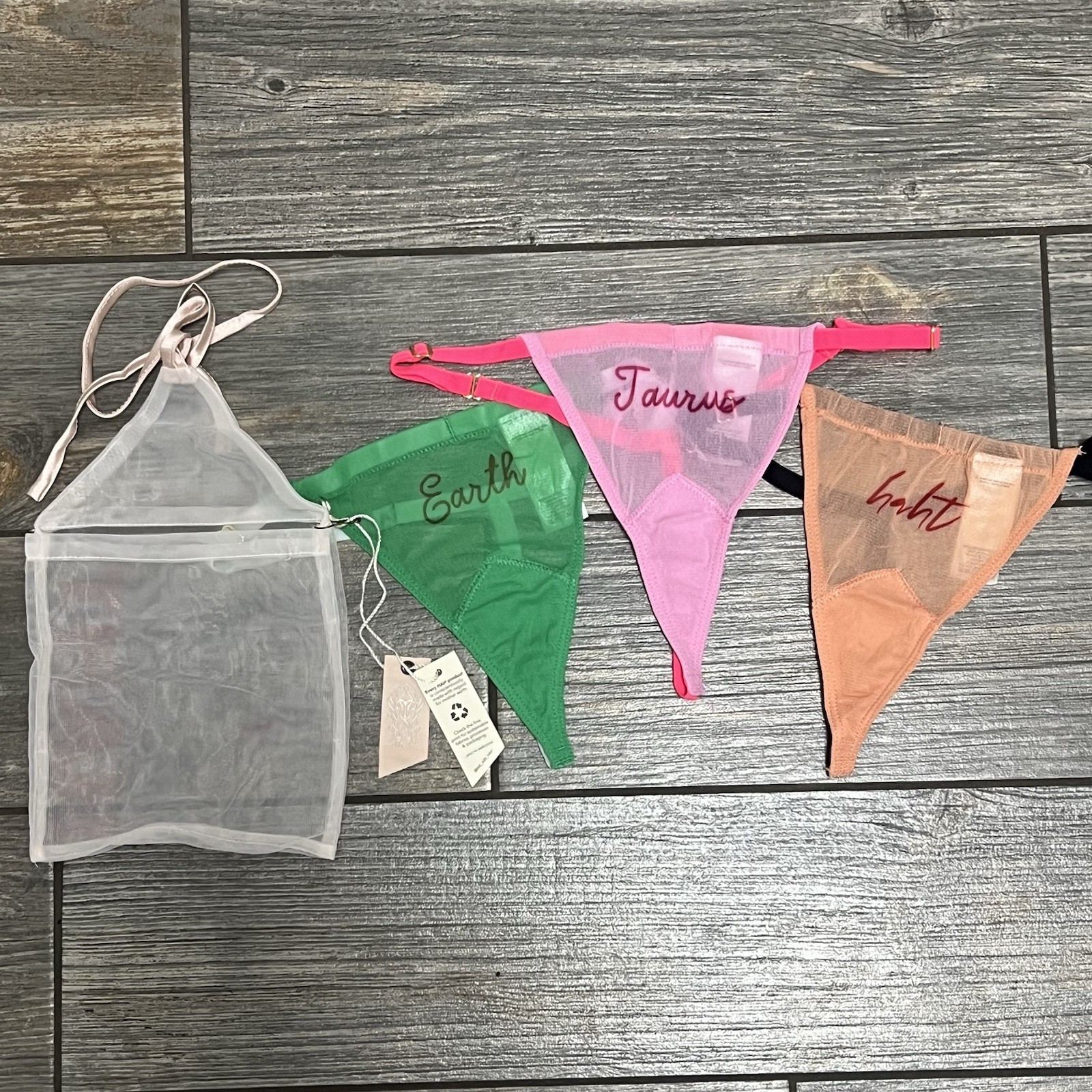 Tarus HAH Free People Zodiac Thongs Panties Set of 3 OS ONE Size XS S M L