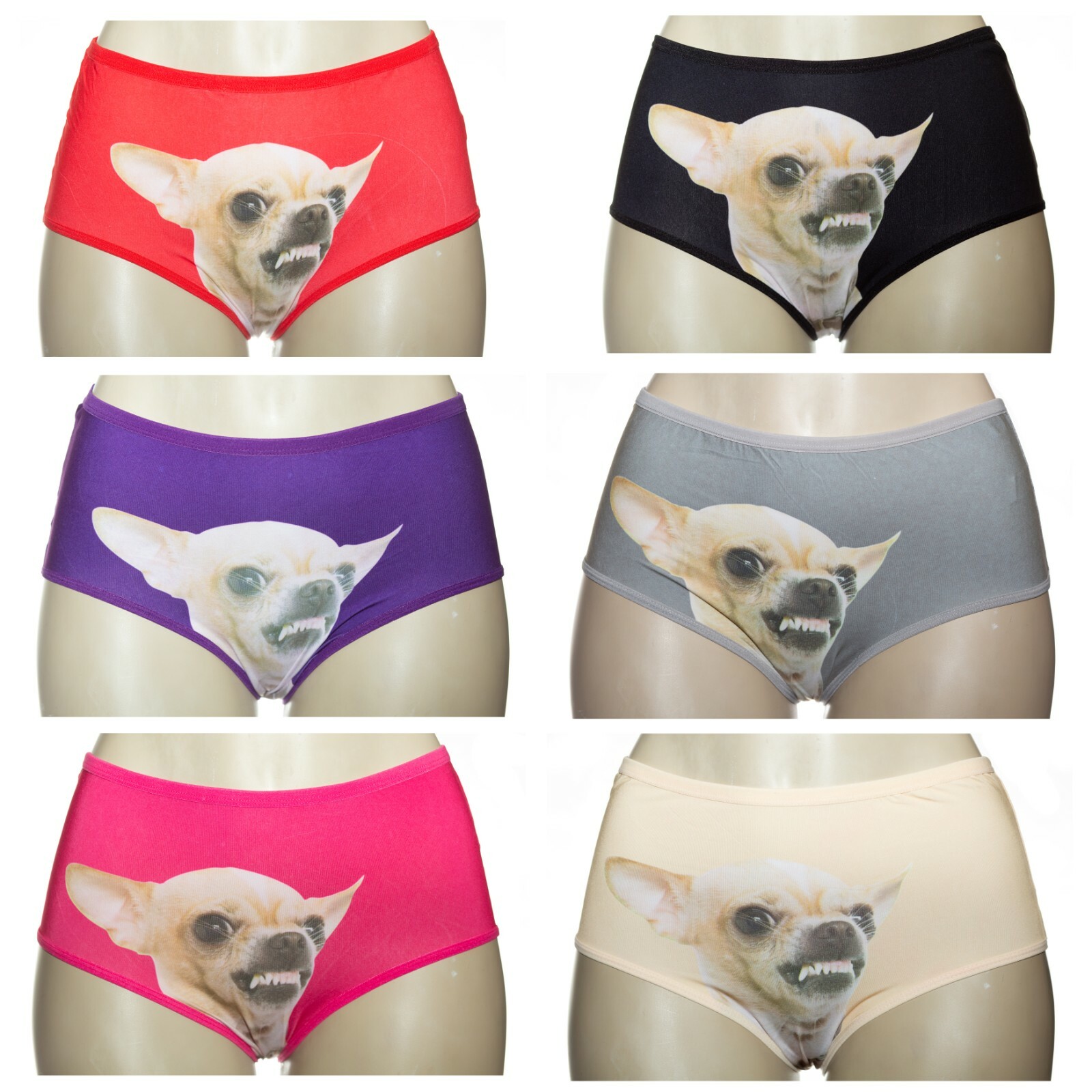 6 Women Chihuahua Dog Perritos Panties Briefs Underwear Print Size M L XL 129