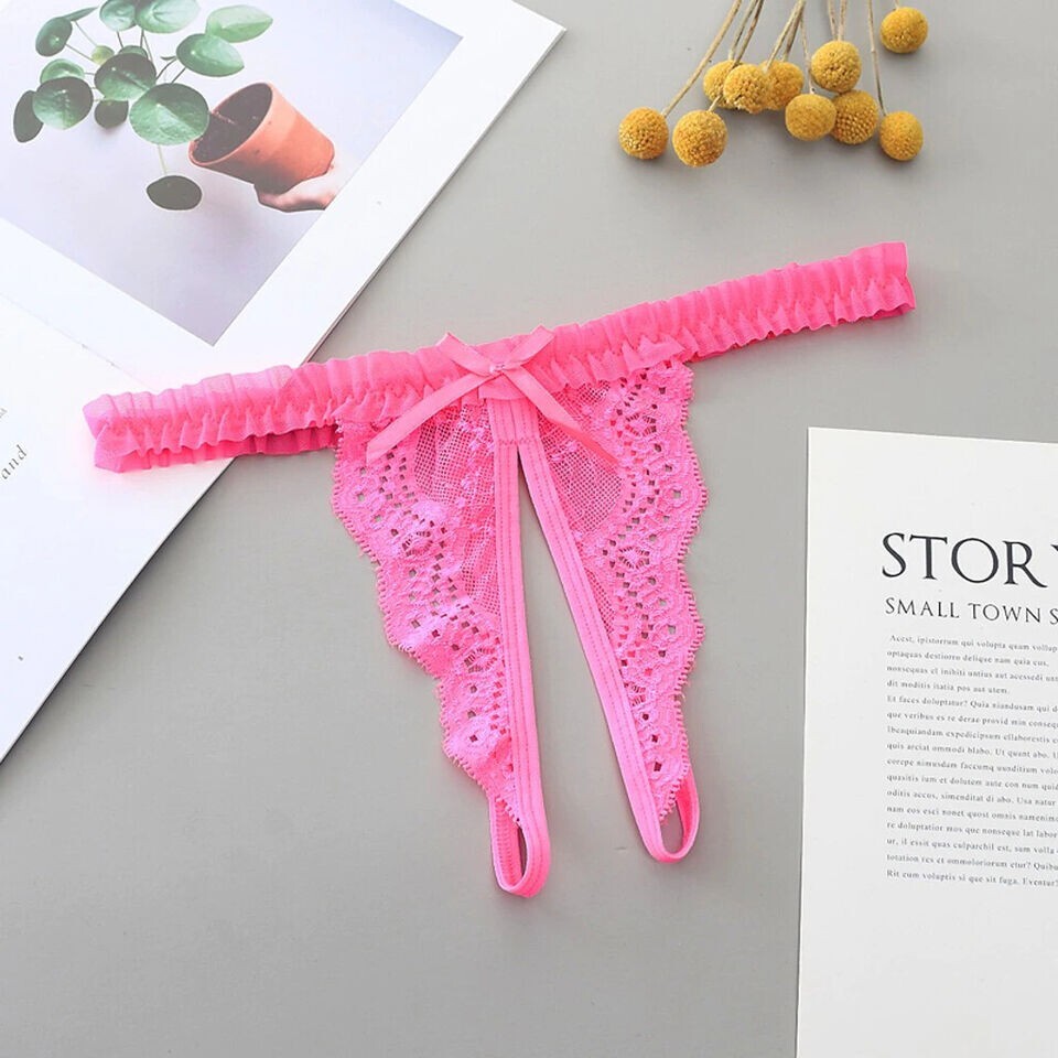 Sexy Women Lace Thong G-string Panties Lingerie Underwear Crotchles T-back Brief