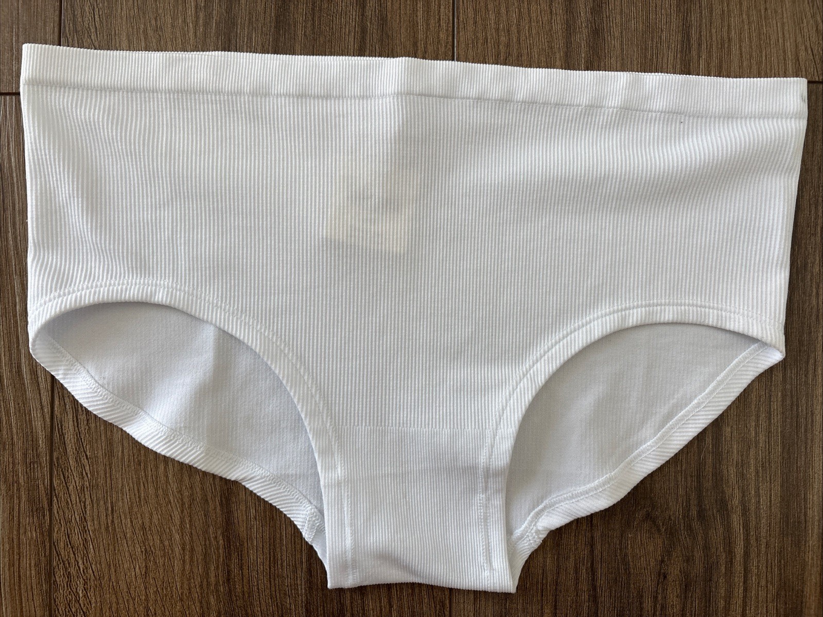 Anthropologie Panty Panties Seamless Ribbed Hipster Brief White Modal Large L XL
