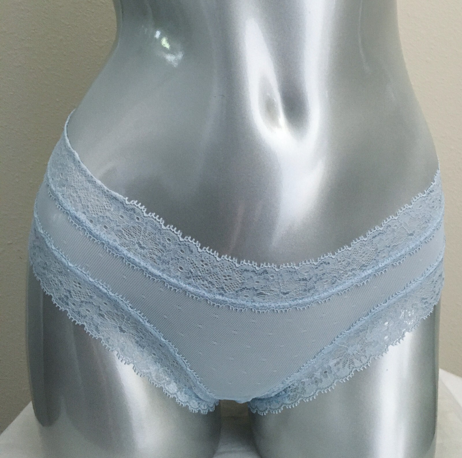 Nwt Victorias Secret The Lacie Floral Frenzy Cheeky Panty Light Blue XL