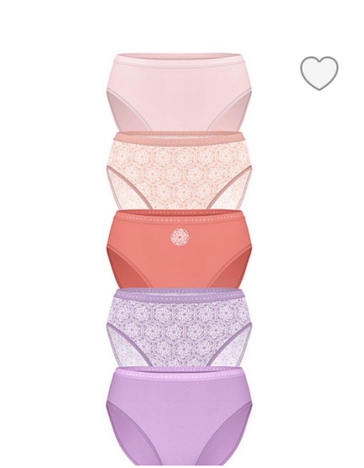 5-Pack Victoria’s Secret XL High-Leg Logo Brief Panties Cotton Bundle Set Lot
