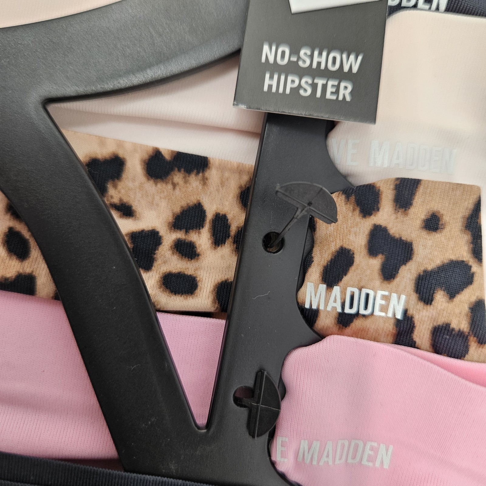 STEVE MADDEN 5 Pack Womens S M L XL Nylon Hipster Panties Black Cream Beige Pink