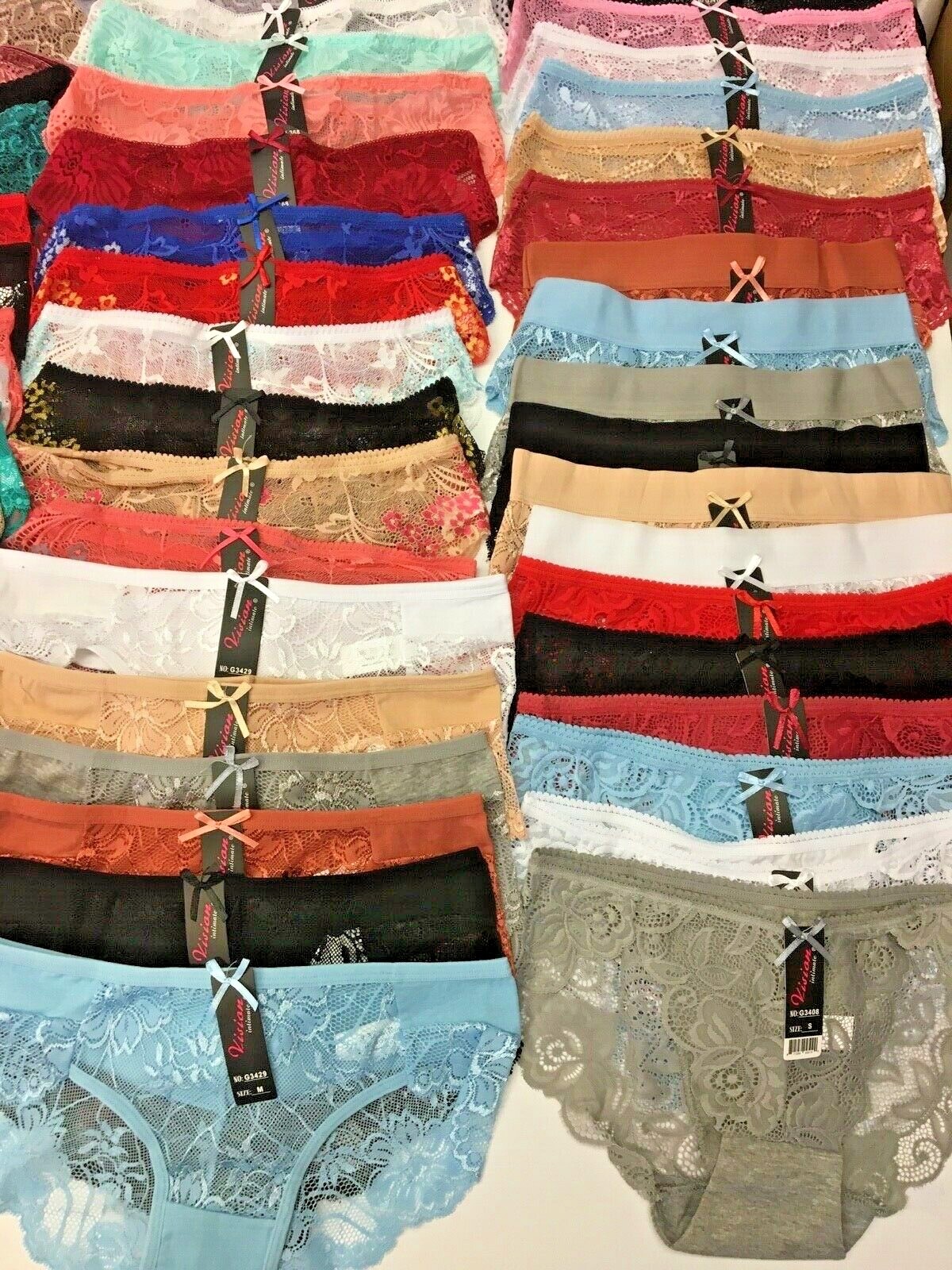 Lace Bikini Cheeky Lowrise Hi-Cut Women’s Panties Undies 6-48 PACK WHOLESALE LOT